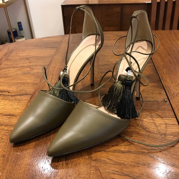 Brand new, never worn JCrew ankle tie heels - Picture 3 of 3